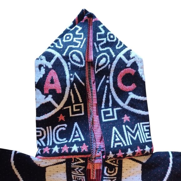 Club America Mexican Poncho - Stylish Fan Gear for Game Day | Red Black - Picture 3 of 6